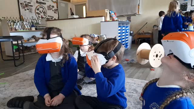 Year 1 have been exploring a dinosaur experience through VR. Watch out for the T Rex!