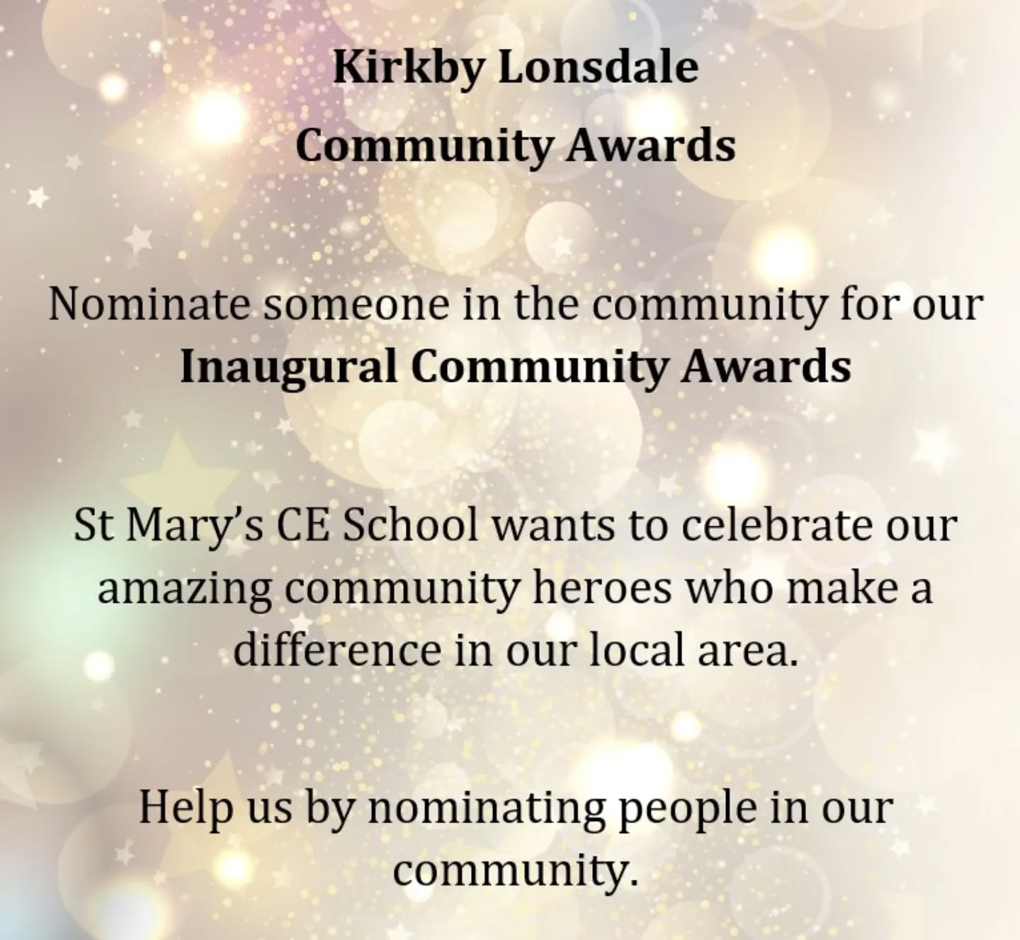 Link in bio - 
Please vote for a member of our local area in our new community awards. All nominations welcome from the Kirkby Lonsdale area.